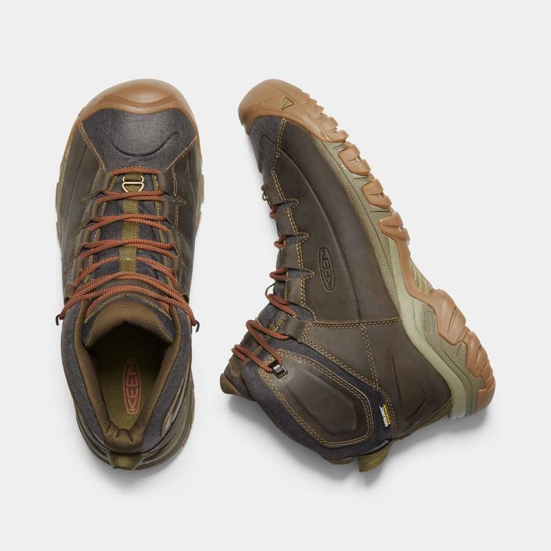 Cheap Keen Targhee Lace Waterproof Mens Hiking Boots Dark Olive NZ (7301-UBCDS)